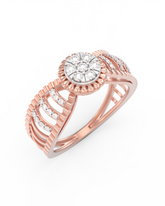 18K Gold & Diamond Ring For Women KRL10401